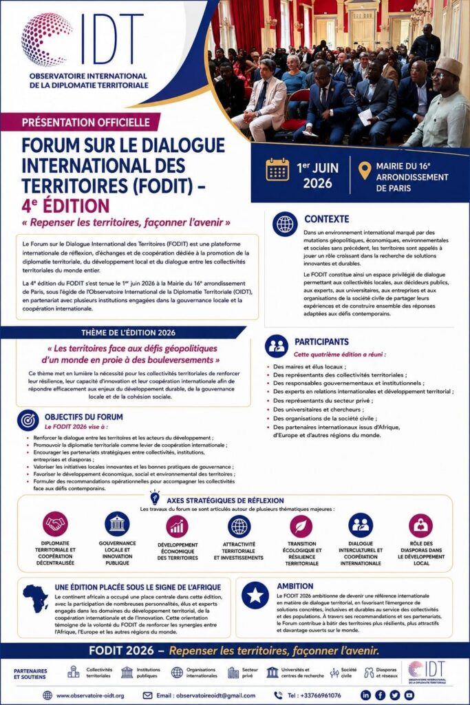 Présentation officielle de la 4e édition du FODIT — 1er juin 2026, Mairie du 16e arrondissement de Paris